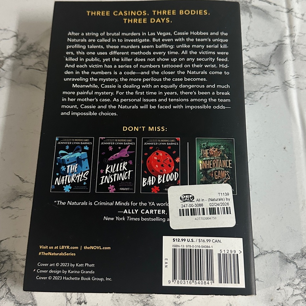 All In by Jennifer Lynn Barnes Paperback Book New - Picture 2 of 4